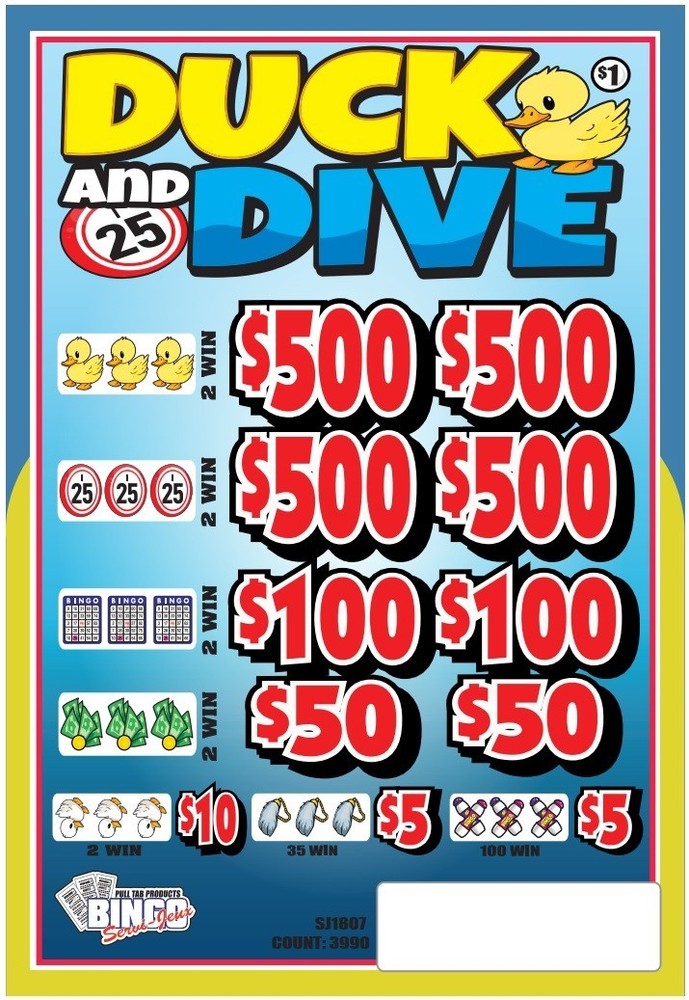 NEW pull tickets DUCK & DIVE / $5 BOTTOM - Instant Tabs