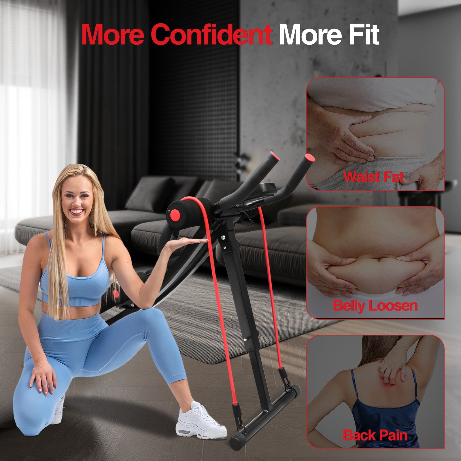 Ab Abdominal Exercise Machine Cruncher Trainer Body Shaper Gym Equipment Trainer