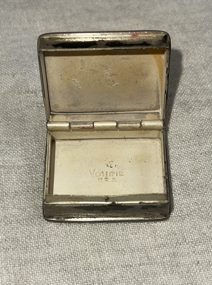 Vintage Volupte Sterling Monogrammed Pill Box