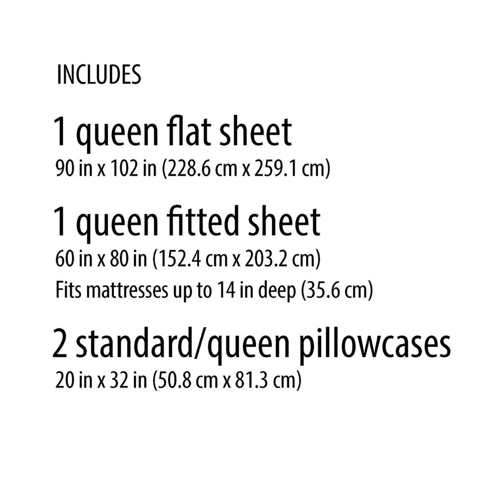 Mainstays Super Soft Recycled Brushed Microfiber Bed Sheet Set, Queen, Grey Flor