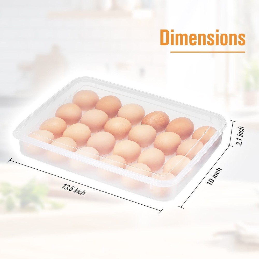 Egg Containers W/ Snug Tight Lids Clear Deviled Egg Carrier Tray Stackable