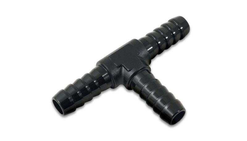 Vibrant 11423 5/32in Barbed Tee Adapter - Black Anodized
