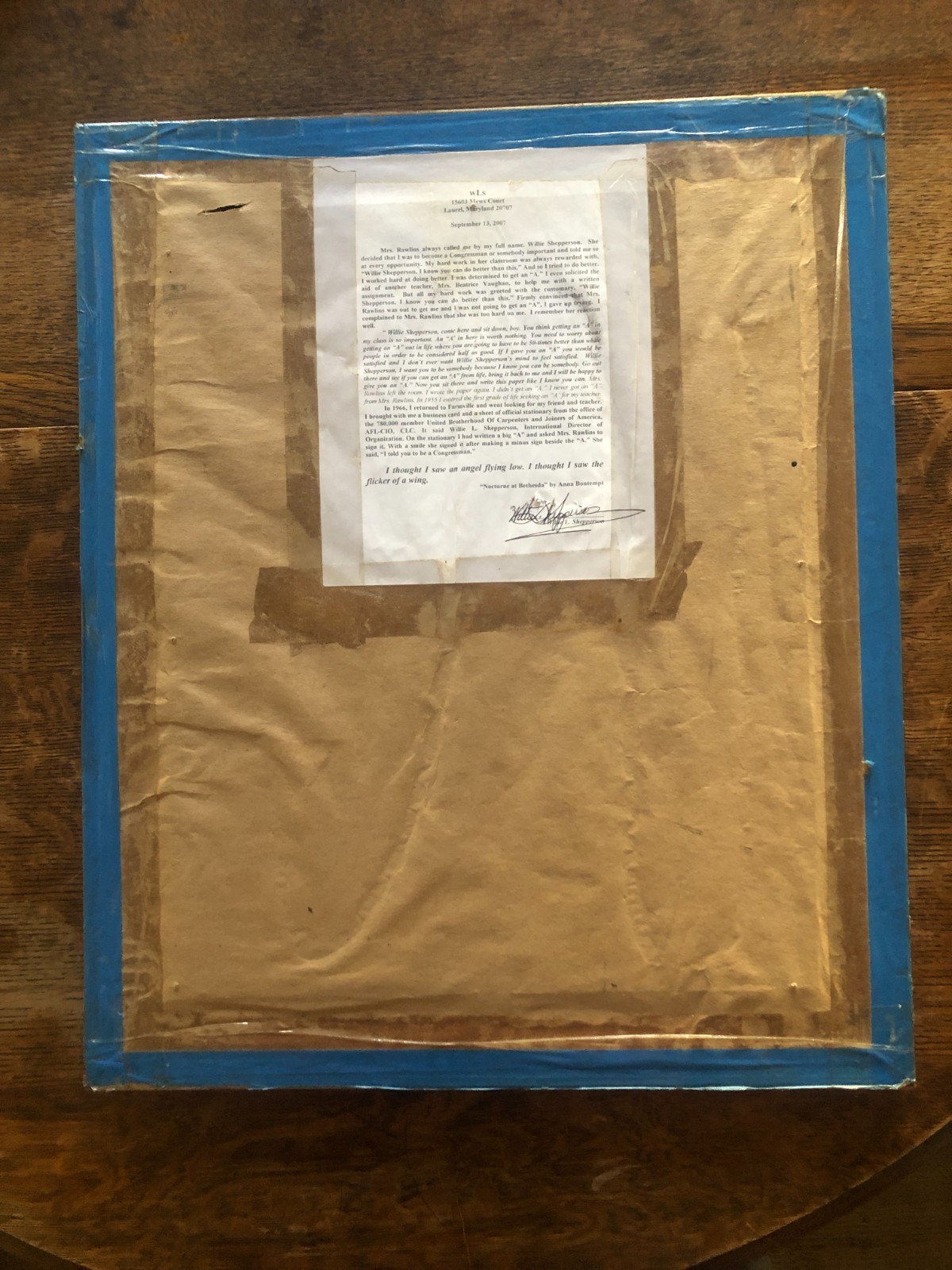 2005 painting by WILLIE L SHEPPERSON Mrs. Rawlins (?), his teacher civil rights