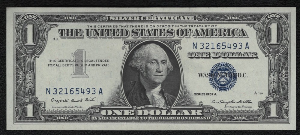 1957-A $1 Small Silver Certificate Sequential Order "Crisp Gem New"