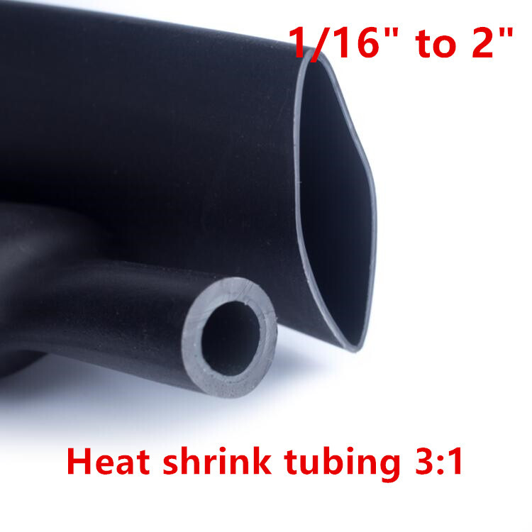 Heat Shrink Tubing Dual Wall Marine 3:1 Adhesive Glue Tube Waterproof BLACK