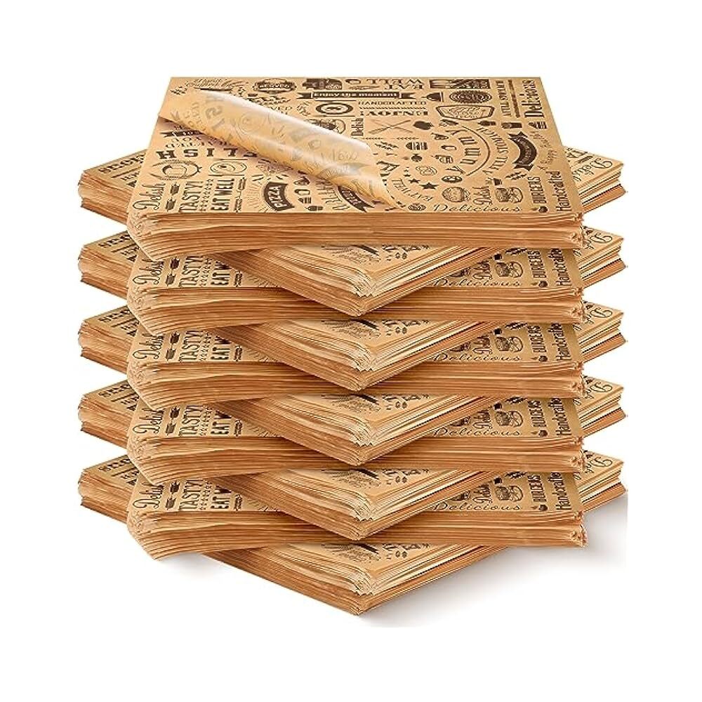 1000ct 12x12" Food Wax Paper, Grease Resistant Liners for Trays & Baskets