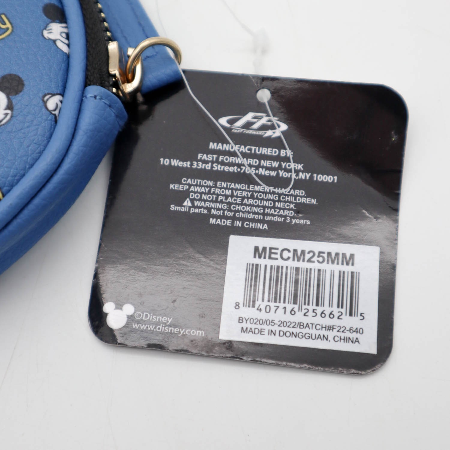 Official Disney Mickey Mouse Coin Purse Pouch Wallet Blue Faces & Gloves Print