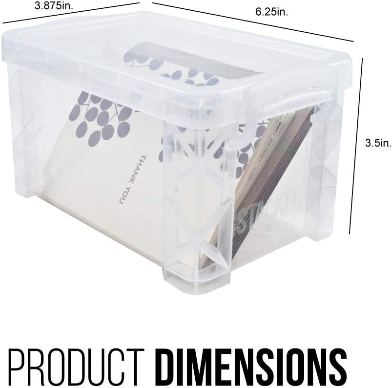 Effortlessly Organize with Stackable Clear Storage Box - 400 Card Capacity