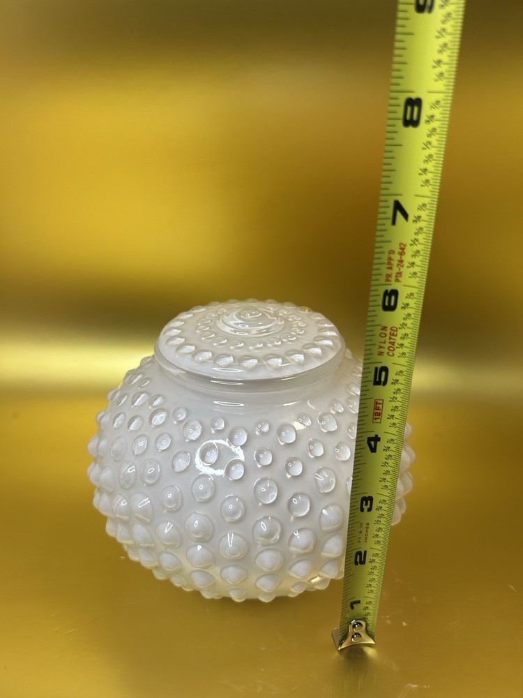 Vintage White Bumpy Glass Ceiling Light Fixture Shade Globe Replacement.
