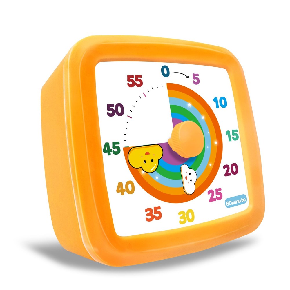 Visual Timer for Kids 60 Minute, Rainbow Countdown Clock with Silent Operation