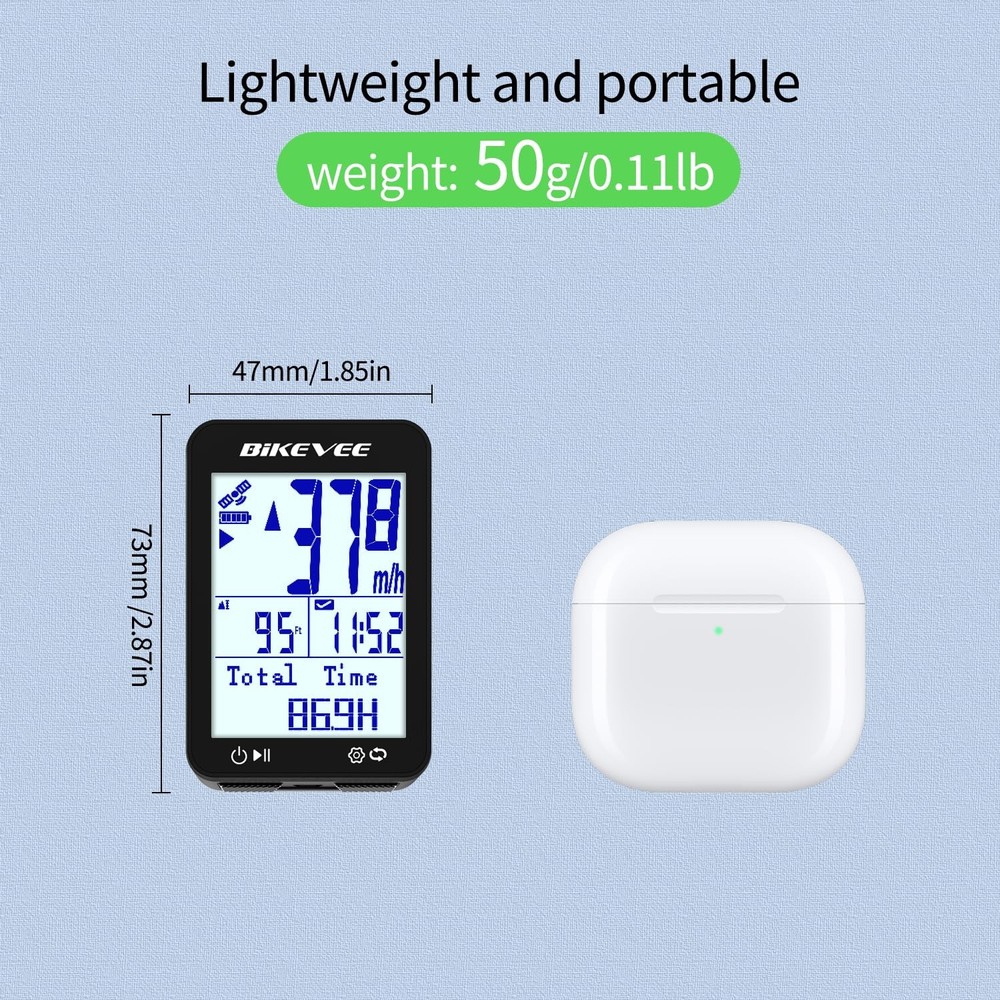 GPS Speedometer & Odometer - Wireless Bike Computer, Auto Start/Stop, Black