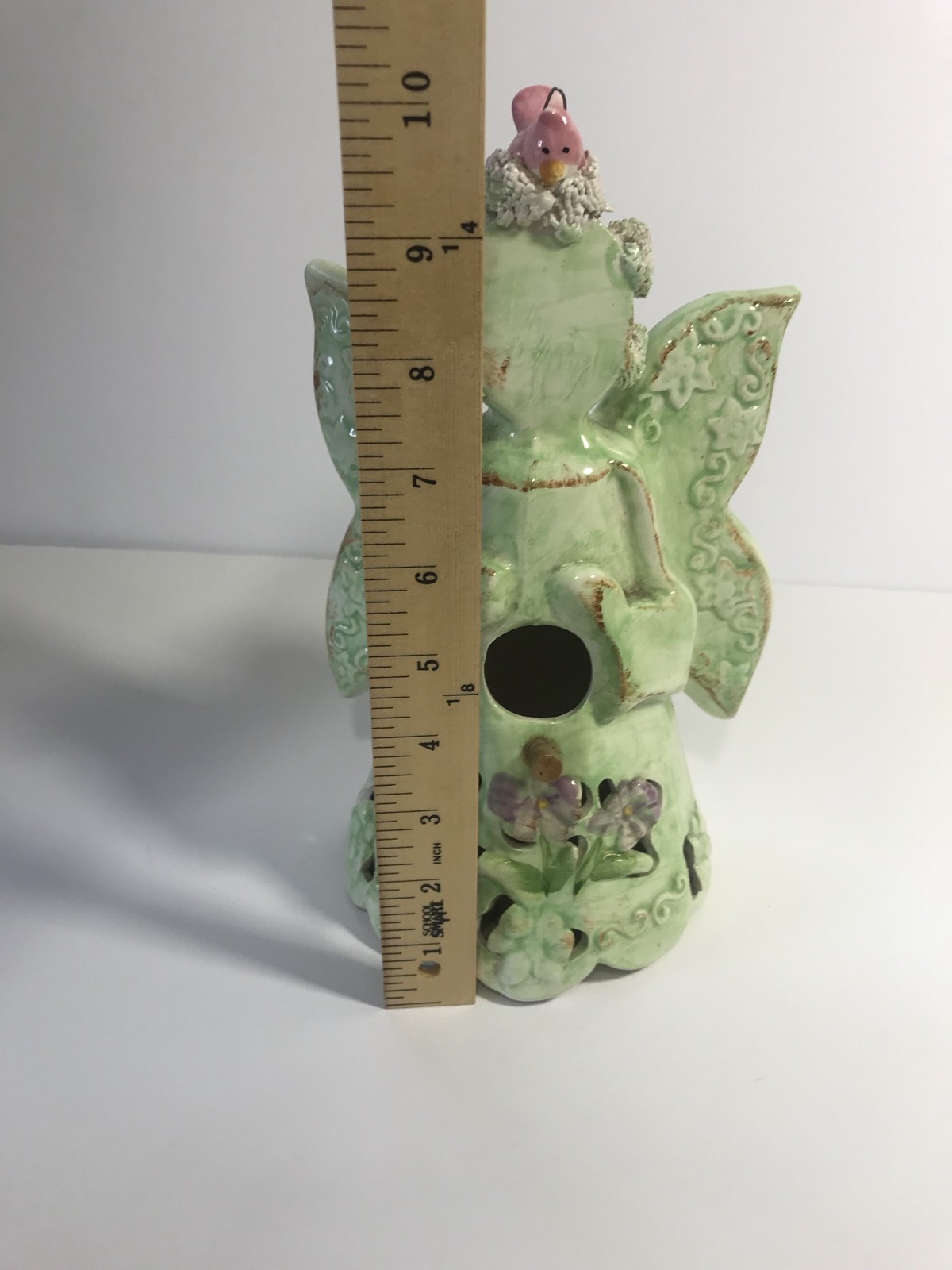 Midwestern Home WHIMSICAL GARDEN ANGEL BIRDHOUSE 10" TALL Ceramic Hanging