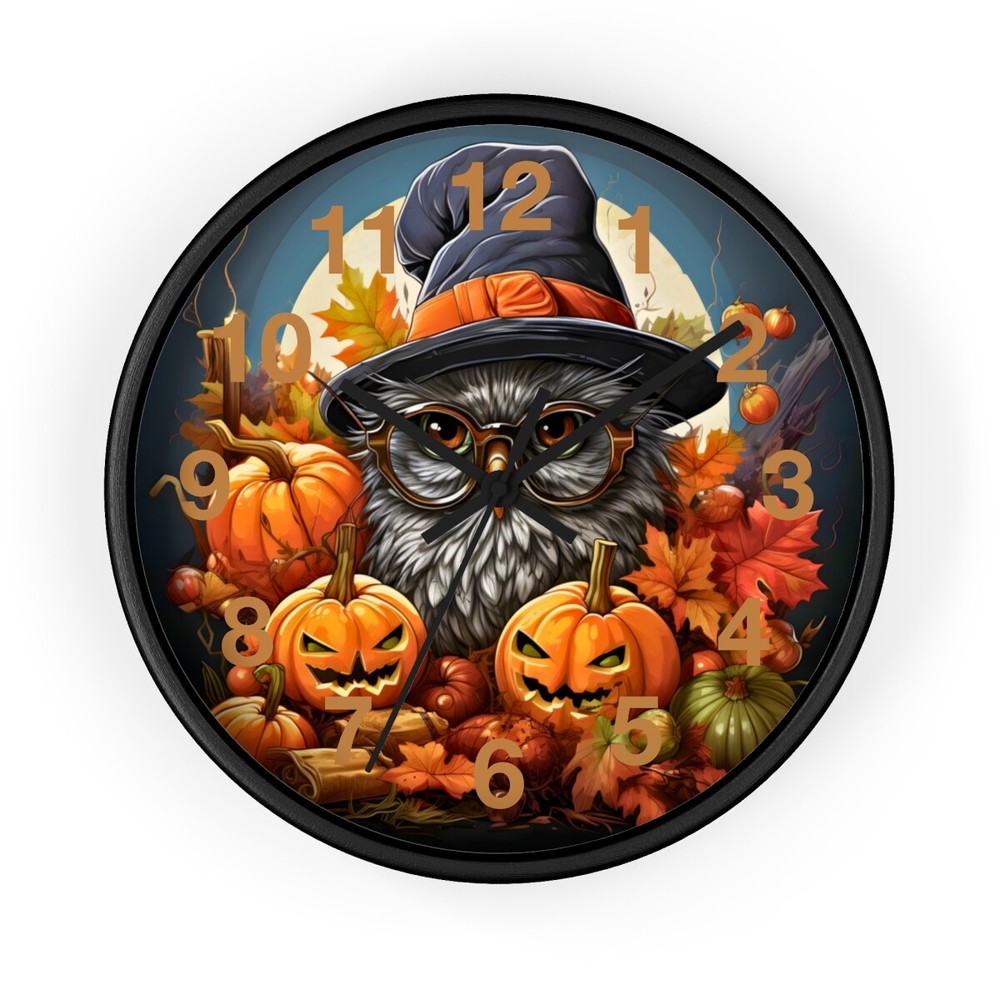 Happy HALLOTHANKSMAS Wall Clock Halloween Wall Clocks Fall Clock Christmas Decor