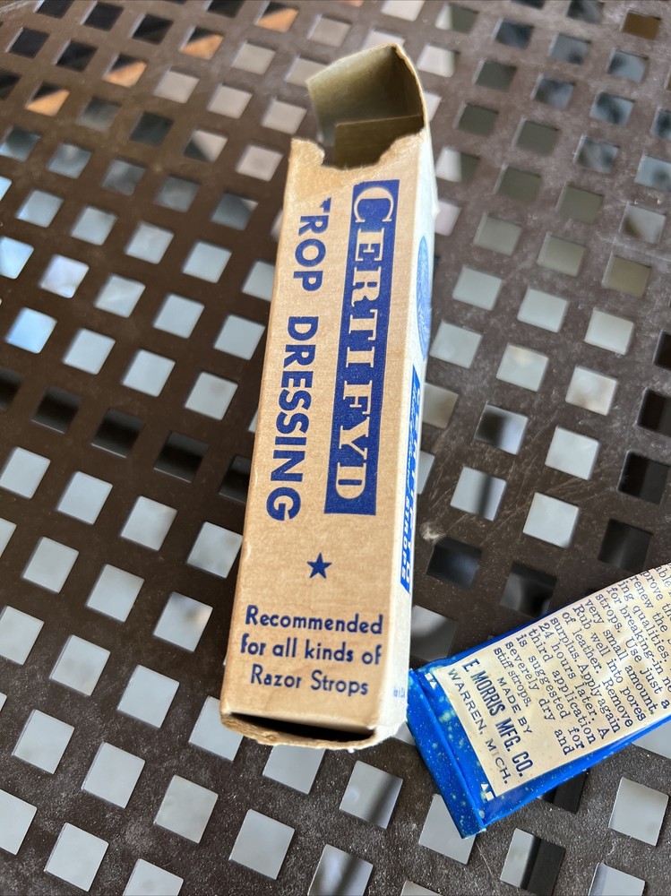Vintage Certifyd Strop Dressing In Original Box For Razor Strops