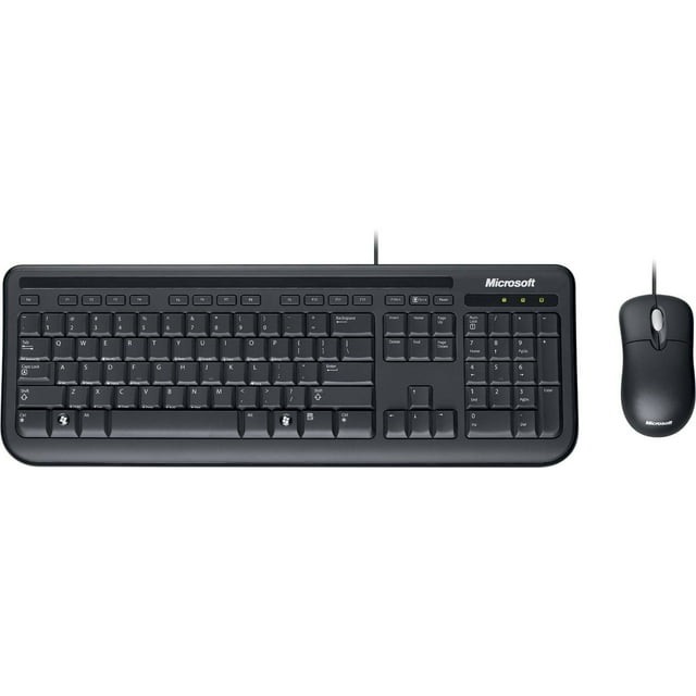 Microsoft Wired Desktop 400 USB Keyboard and Mouse Set - Black - SPANISH
