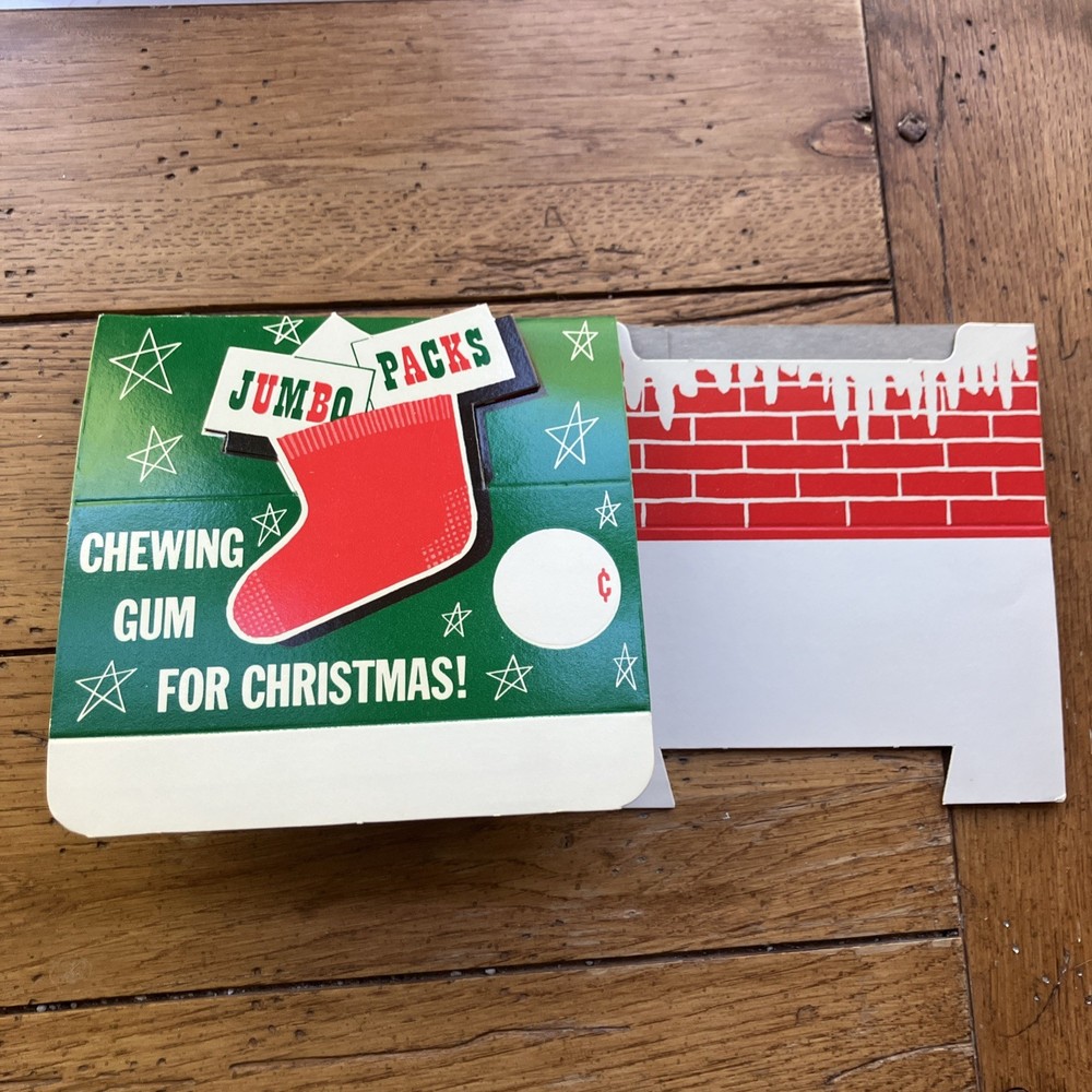 wrigley's chewing gum box Retail Christmas Vintage 1950s