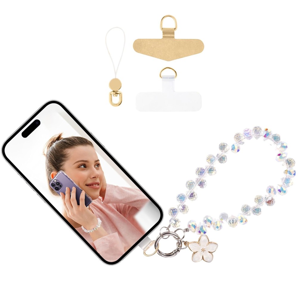 Sparkling Crystal Cell Phone Wrist Strap for iPhone Strap, Multicolor