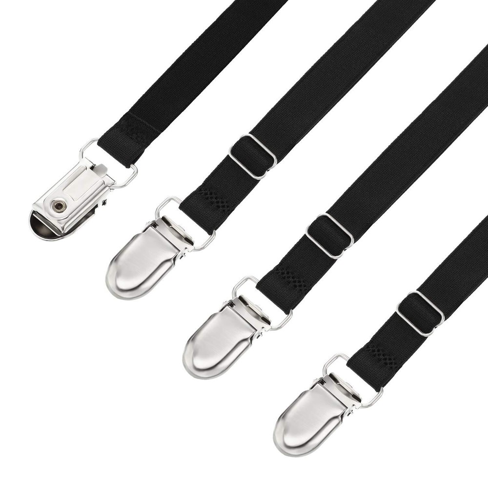 12 Pack Adjustable Bed Sheet Straps Elastic Bed Fitted Sheet Holder with Clips
