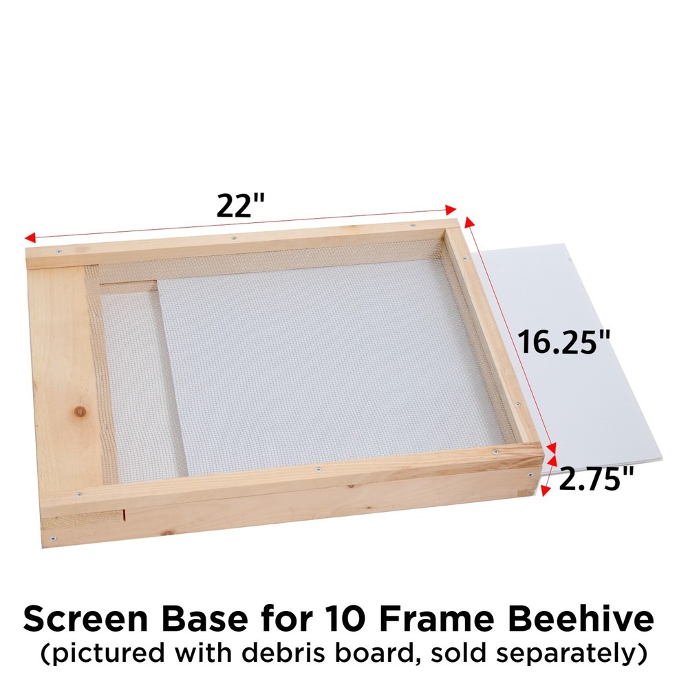 Beekeeping Screen Base for 10 Frame Honeybee Hive Beehive, Assembled Amish Made