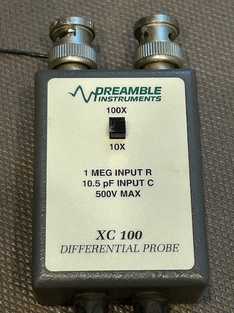 Preamble Instruments 1855 differential amplifier and XC-100 differntial probes