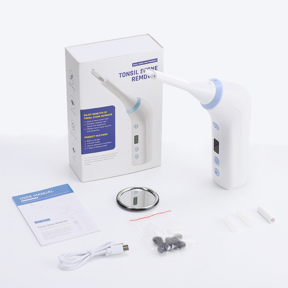 Electronic Tonsil Stone Remover Kit with LED Light & 3 Adjustable Suction Modes