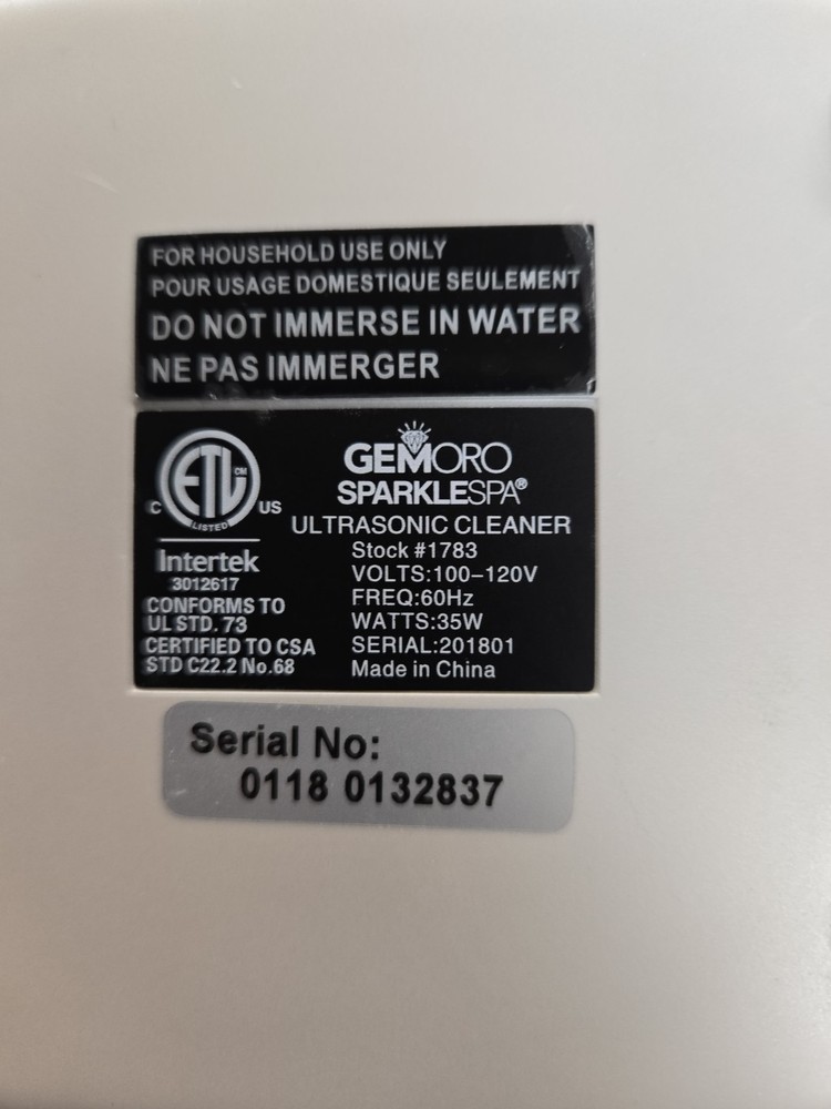 Gemoro Sparkle Spa Personal Ultrasonic Cleaner