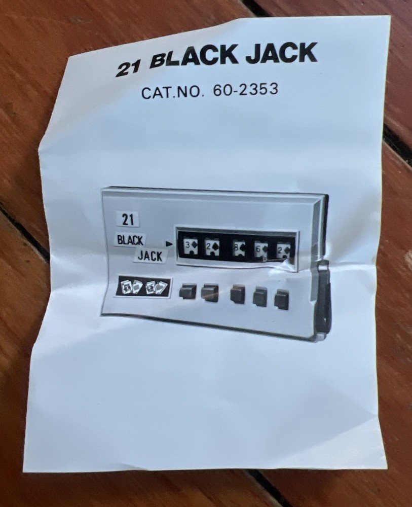 VTG RadioShack fully automatic push button operation blackjack W/Box (60-2353)
