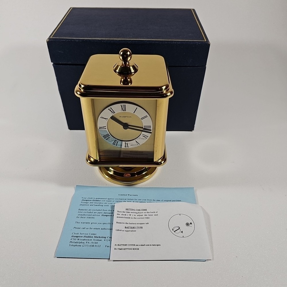 Hampton Desk Clock Hygrometer Thermometer 4-Face Rotating Cube Tested & Working