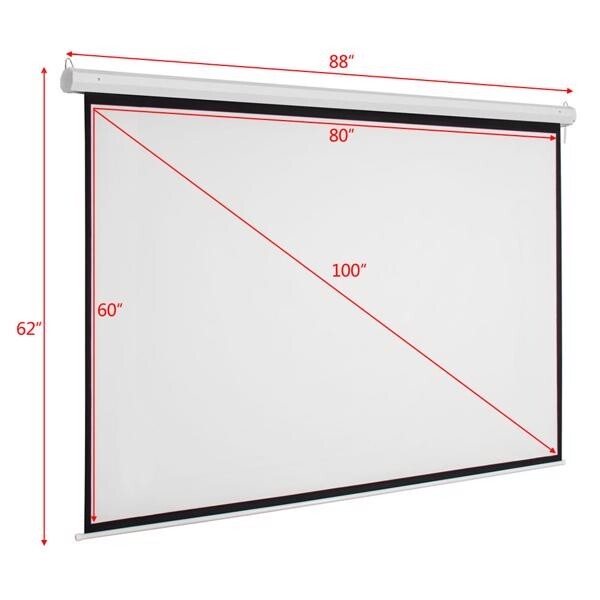 100" 4:3 80" x 60" Viewing Area Motorized Projector Screen with Remote Control M