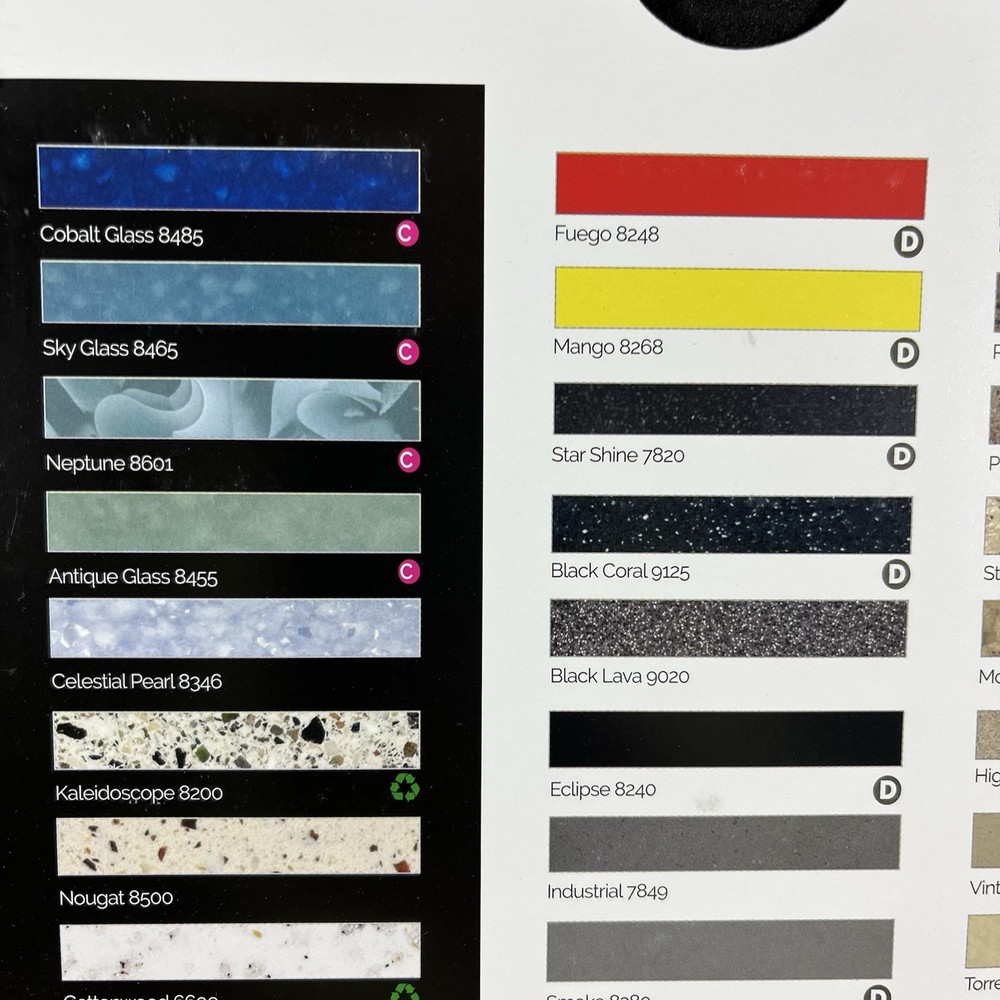 Avonite Aristech Studio Collection Quality Acrylic Resin Samples, 96 Pcs & Case