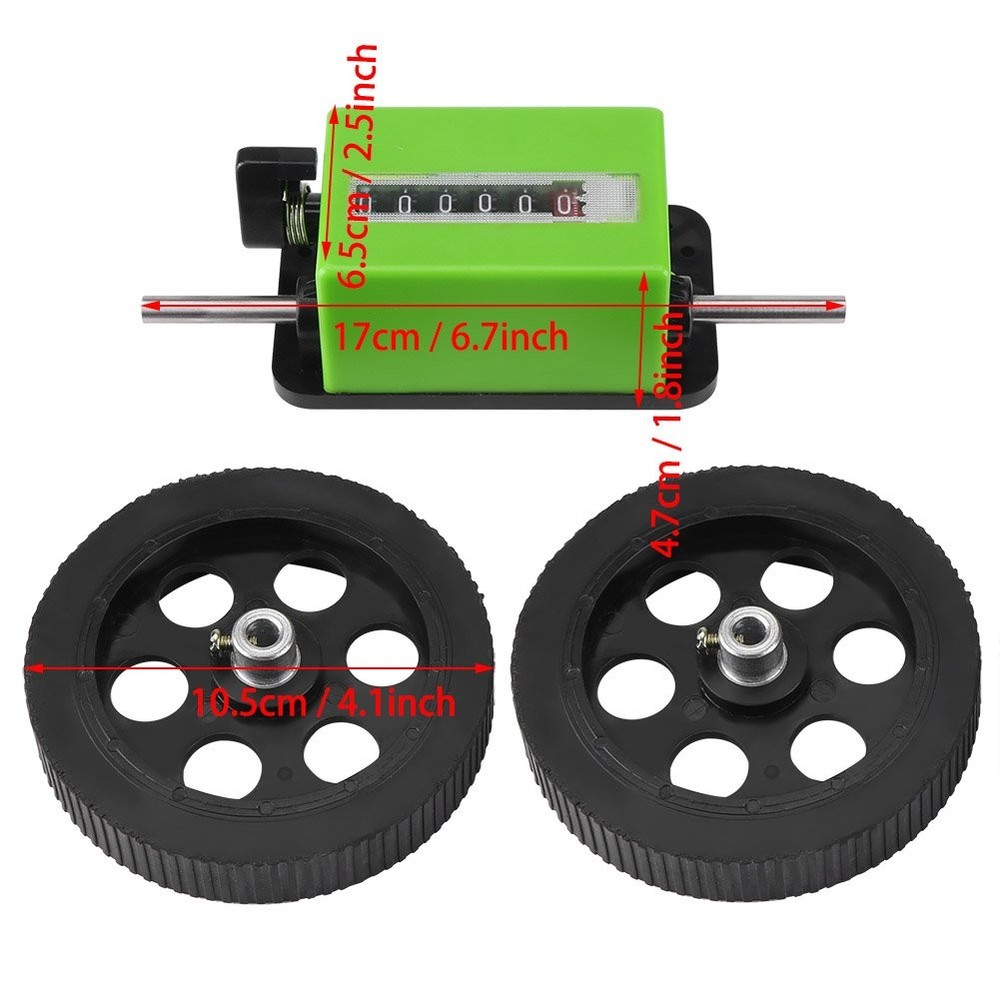 Rolling Meter Counter, 1 Pack 6 Digit Meters Rolling Mechanical Length Counte...