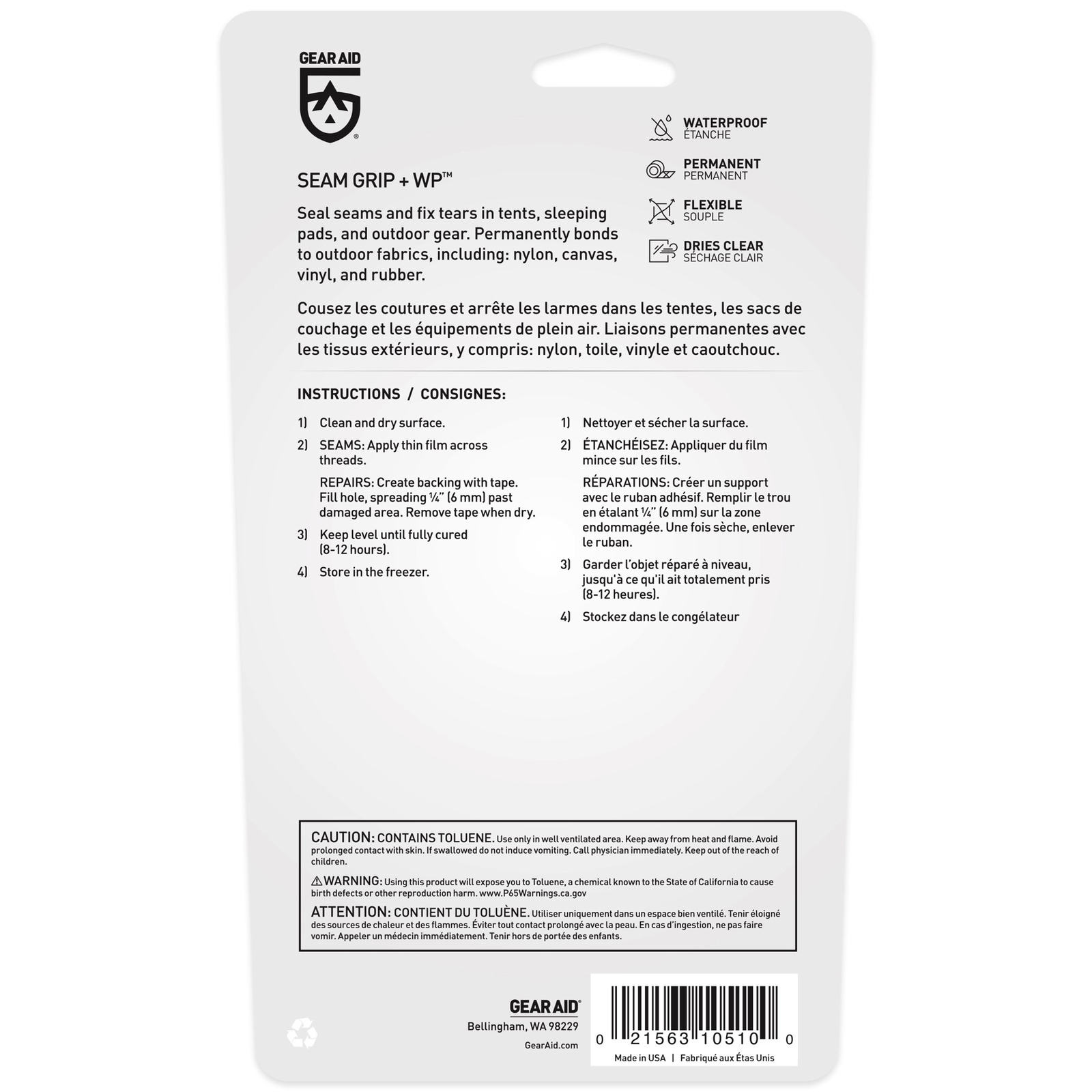 GEAR AID Seam Grip WP Waterproof Sealant + Adhesive , 1 oz