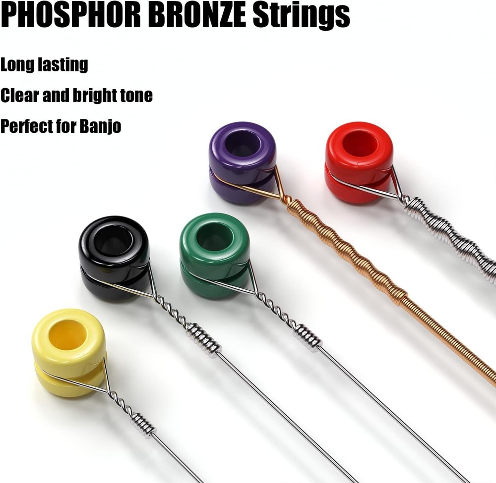 Value Pack of Handmade 5-String Banjo Strings - Durable Phosphor Bronze 10-23