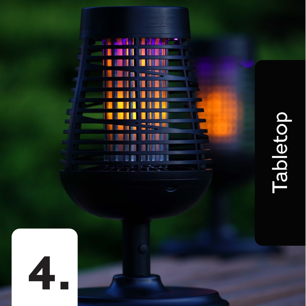 Pic Solar Insect Killer Torch with LED Flame Effect, Black Torch