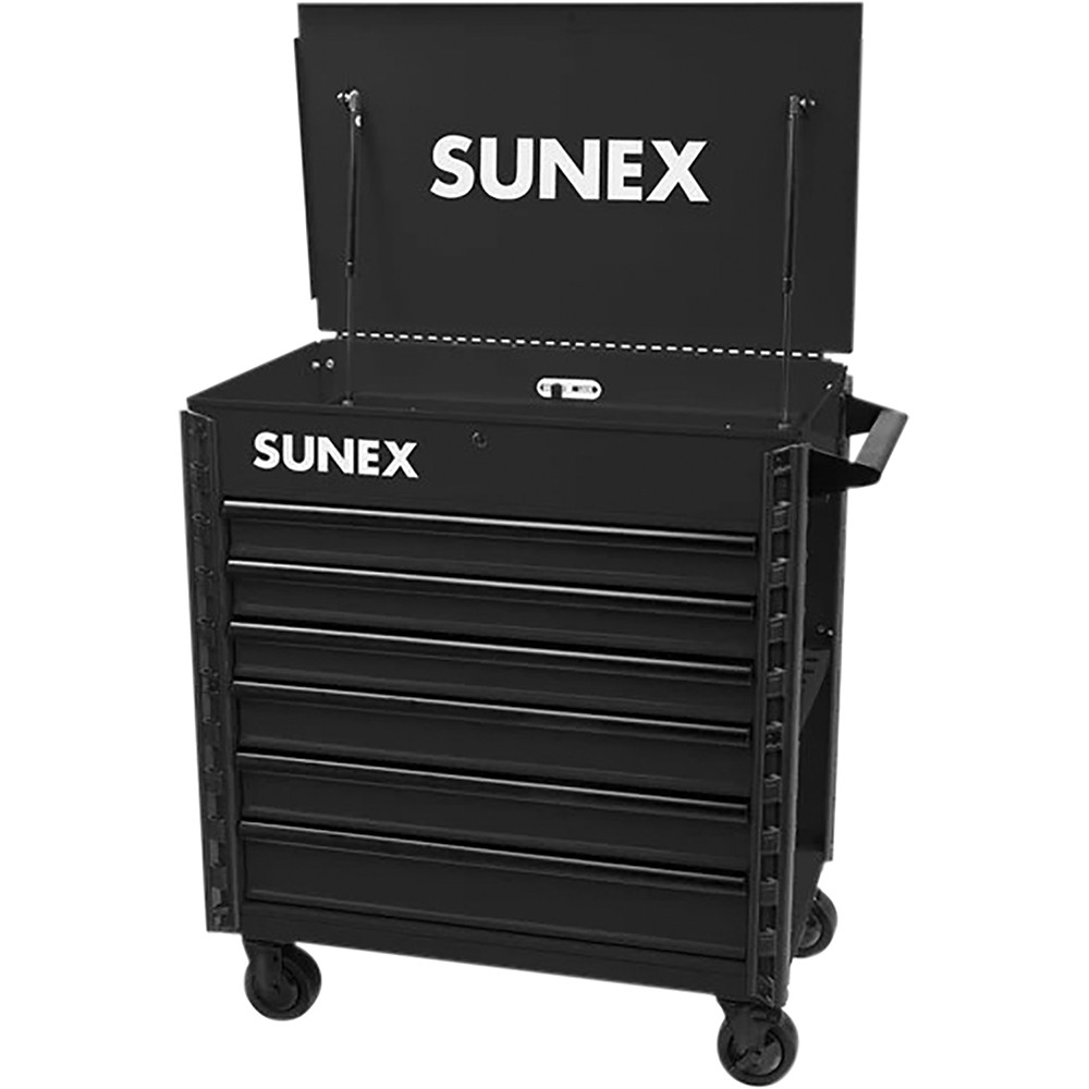 Premium Full Drawer Service Cart - BLACK SUU-8057XTBK