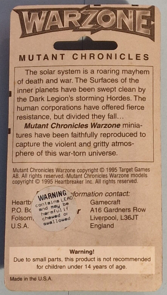 WARZONE MISHIMA HATAMOTO LEADER 9854 Mutant Chronicles Miniature Sealed