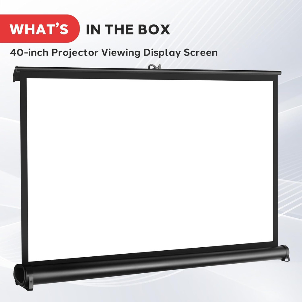 Portable Projector Screen 40 Inch - Versatile Mobile Stand, Easy Pull-Out, Light