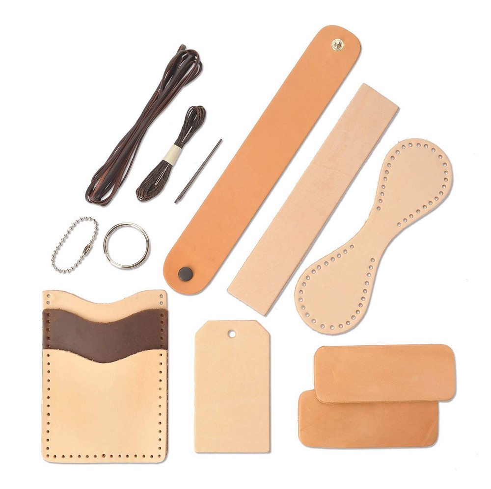 Realeather Basic Leather Craft Starter Kit - Basic Tools and Leather to Make ...