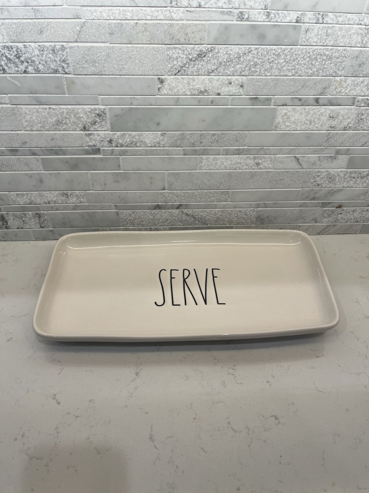 Rae Dunn “ Serve “ Serving Tray / Platter / Never Used & Only Displayed - 2016