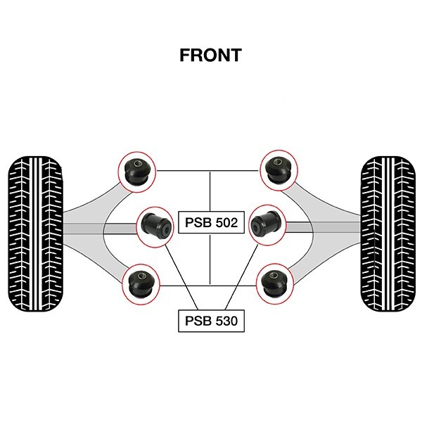 6x Lexus LS 400 (89-00) Front Polyurethane Bushing Kit