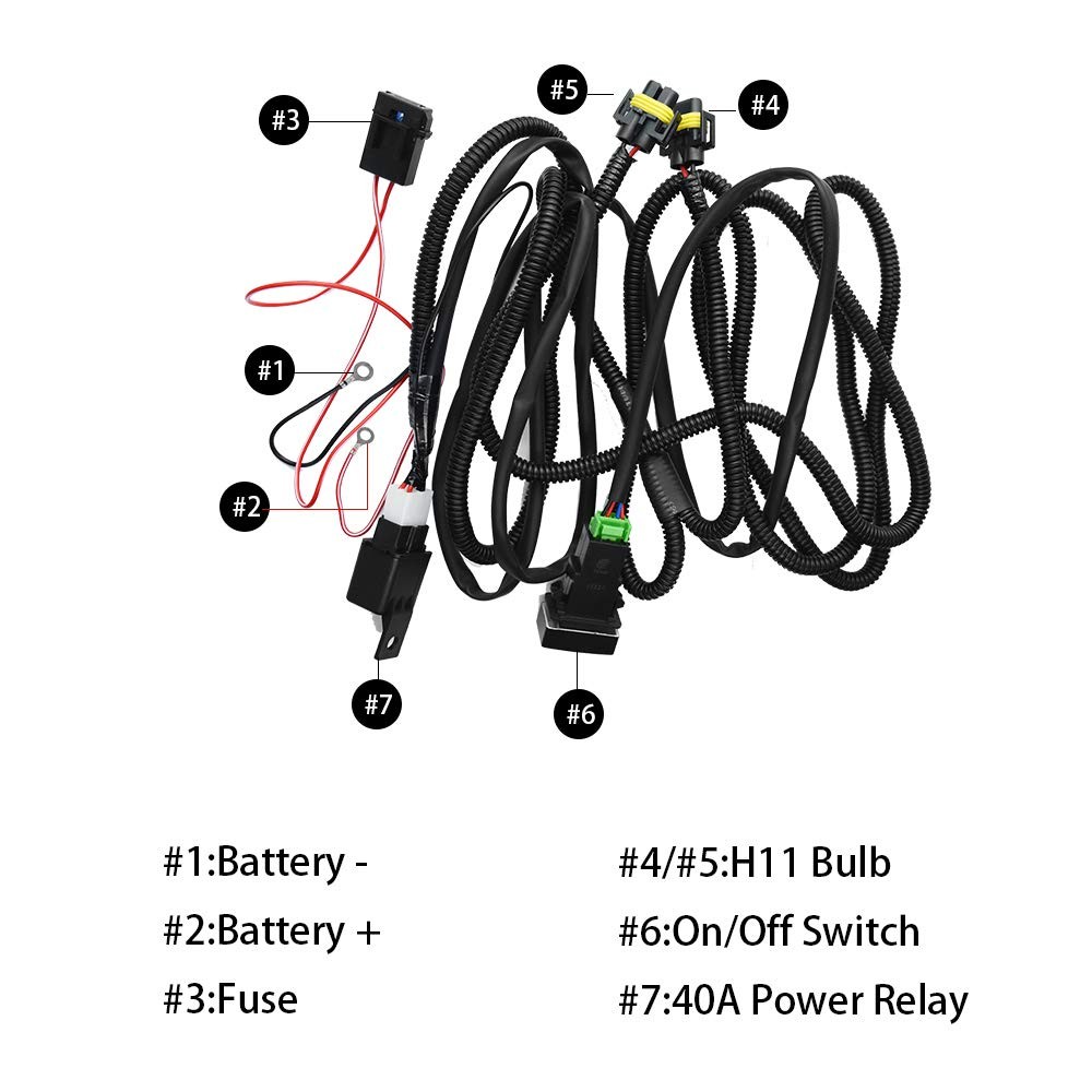 Fog Light Wiring Harness Relay Switch Kit