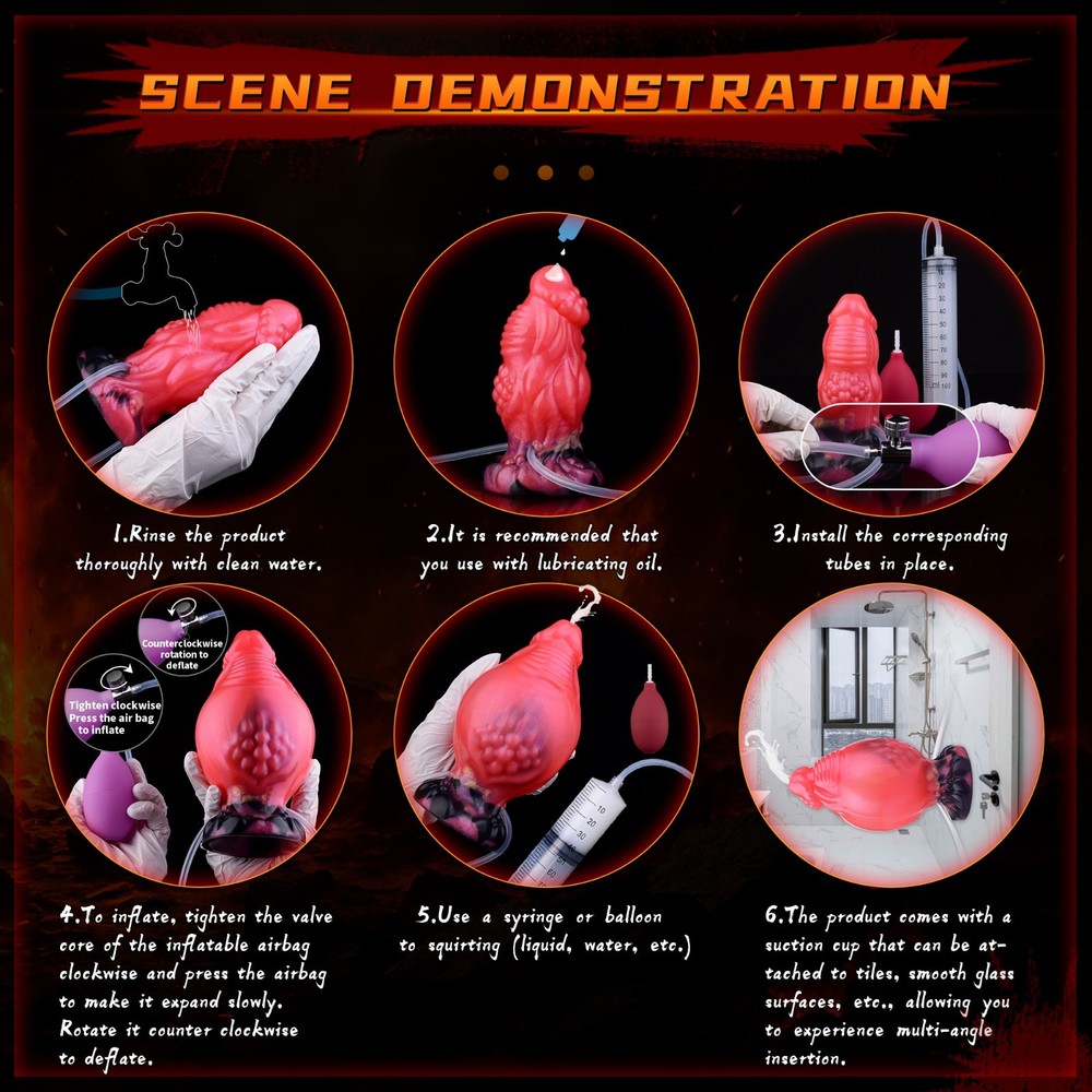 Fantasy Anal Plug Inflatable Ejaculation Dildo Squirting Penis Big Butt Expander