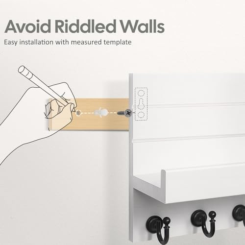 Key Holder for Wall: Easy Installation Mail Organizer Wall Mount Hanging Key