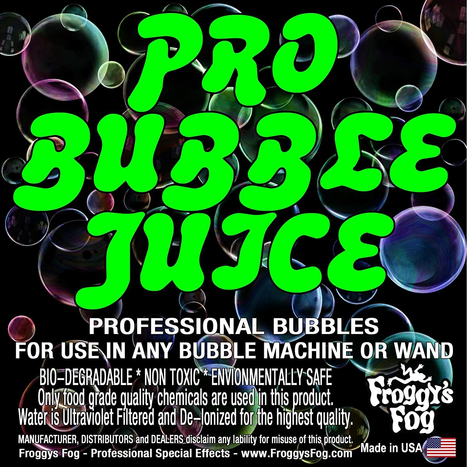 Froggys Fog Pro Bubble Juice 4 Gallon case for short distance applications