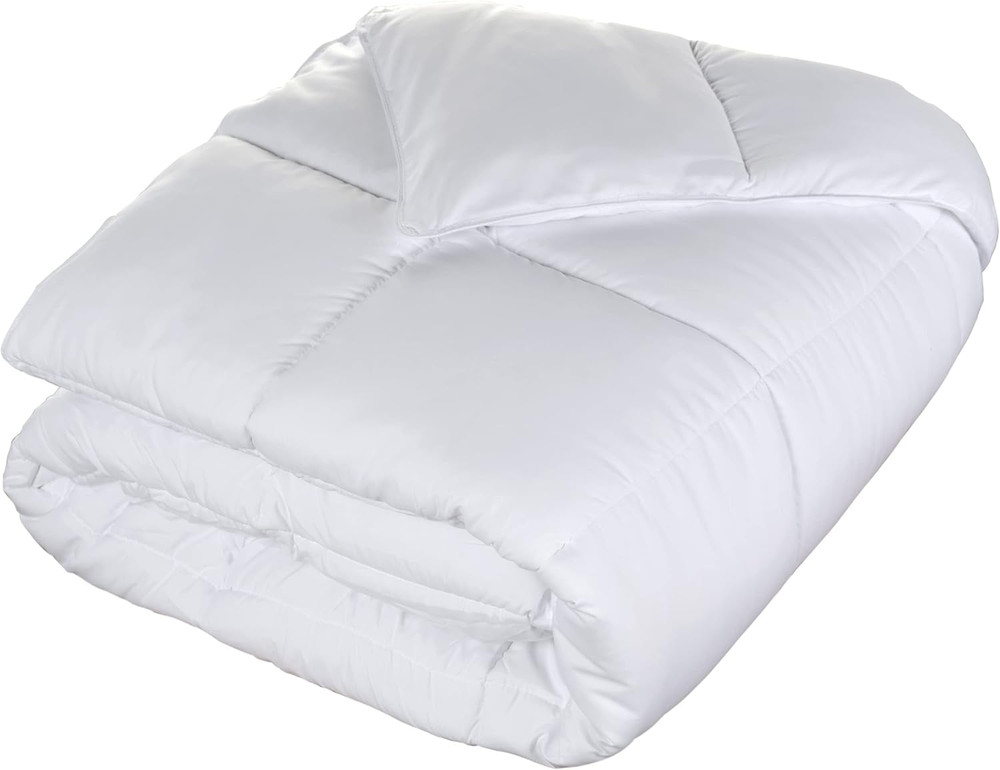 Brushed Microfiber Solid Comforter, down Alternative Bedding, Reversible, Medium