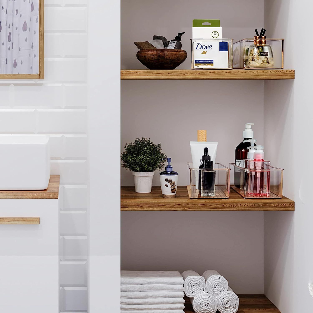 Set of 8 Clear Plastic Drawer Organizer Tray, Stackable Kitchen Cutlery...