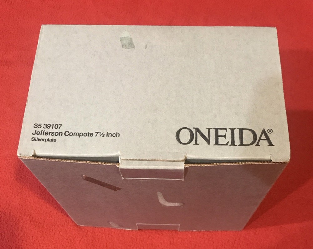 Vintage Jefferson Oneida Silverplate Compote Beaded Edge Trim NIB