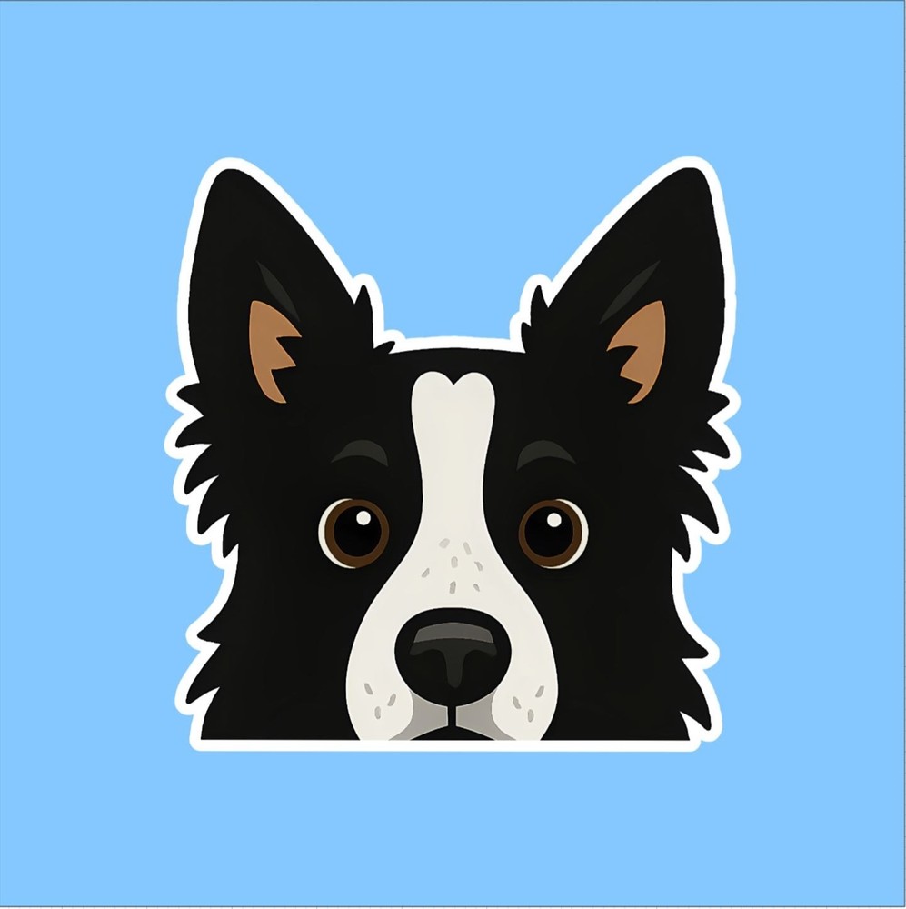 Border Collie Peeking Sticker
