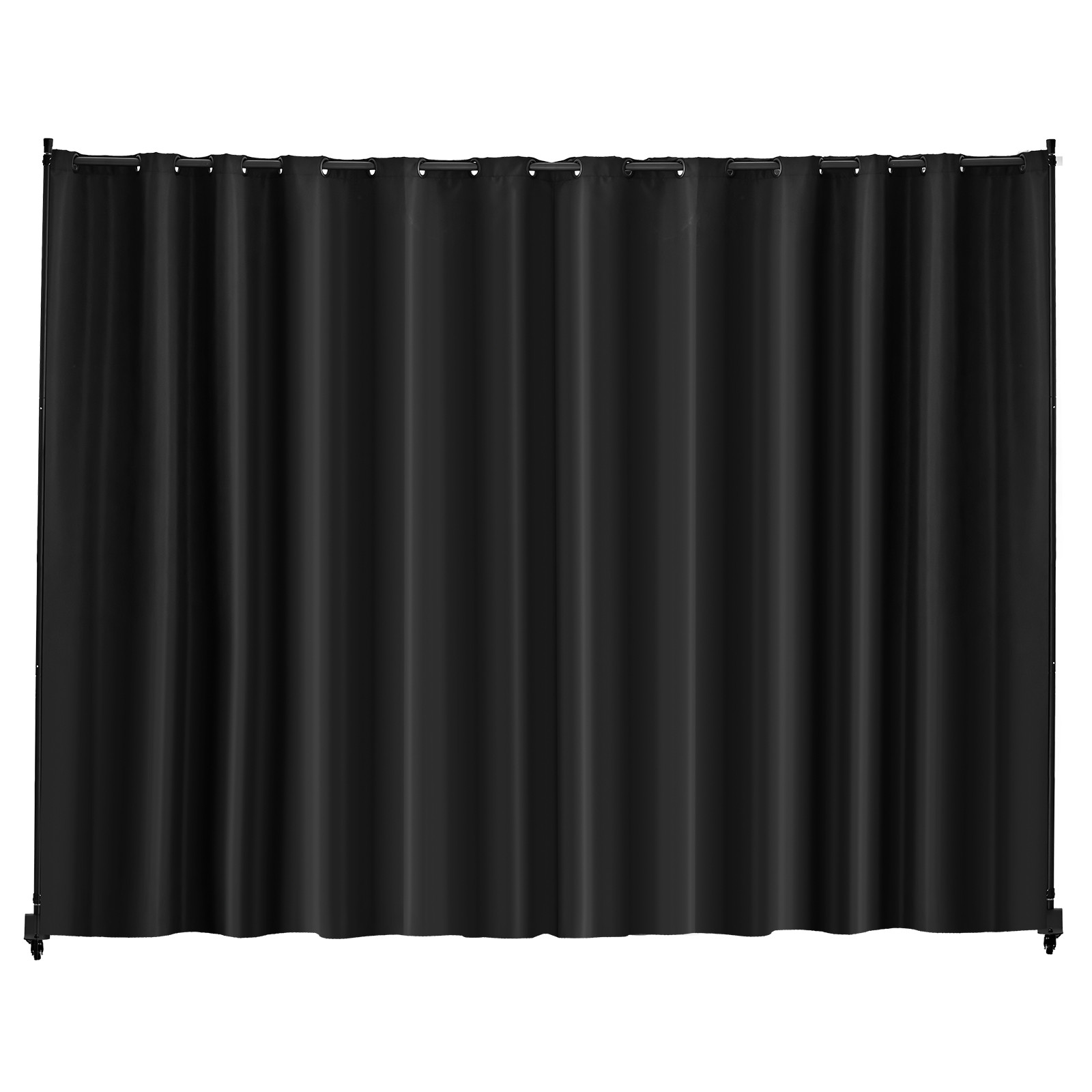 Room Divider Portable Panel Room Divider with Wheels Privacy Screen Black