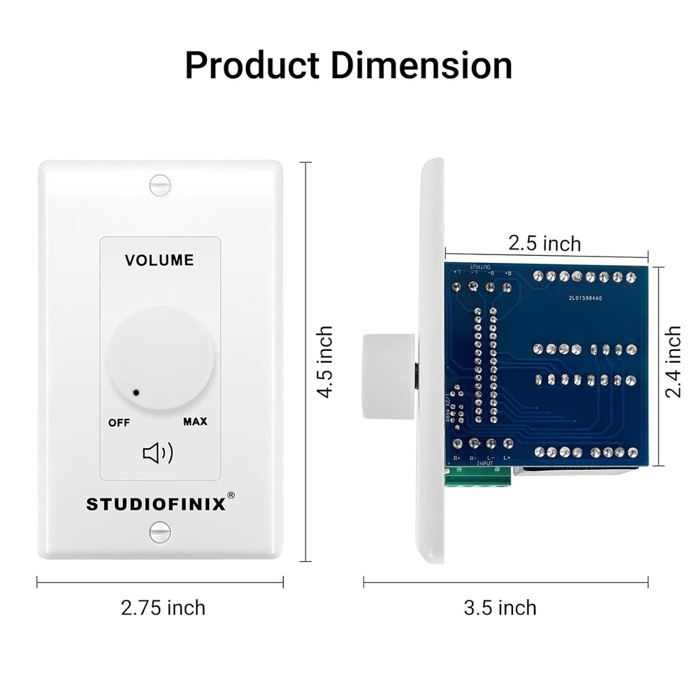 Home Audio Smart Stereo Controller 100W In Wall Speaker Volume Control